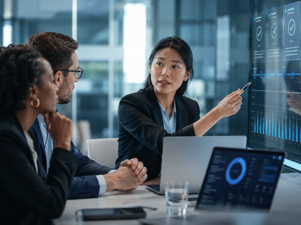Alternative fund compliance team reviewing reporting controls