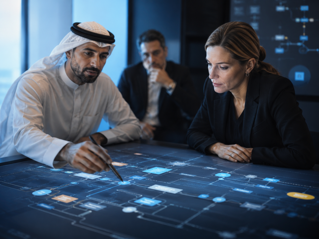 Senior compliance team reviewing AIFMD II reporting operating model