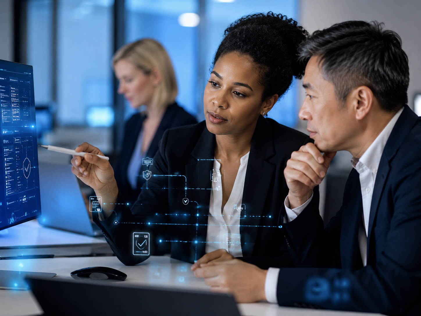 Compliance team reviewing AI enabled regulatory reporting controls